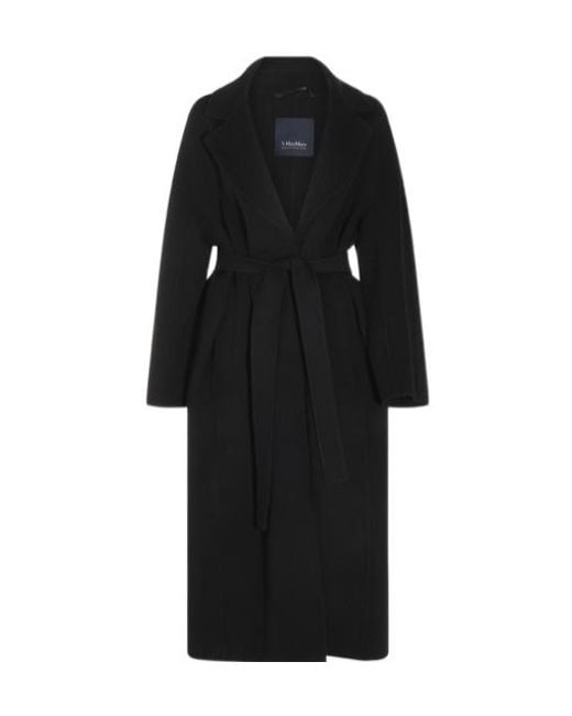 Max Mara Black Belted Wrap Coat