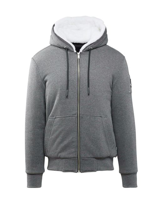 Moose Knuckles Gray Drawstring Hoodie for men