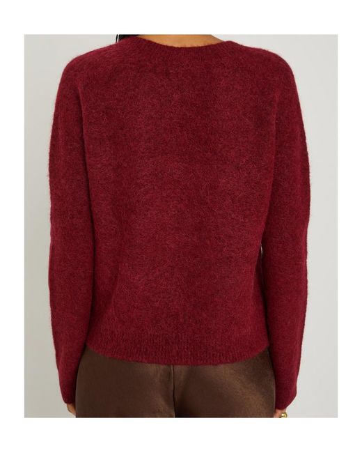 Vince Red Brushed Alpaca-Blend Jumper