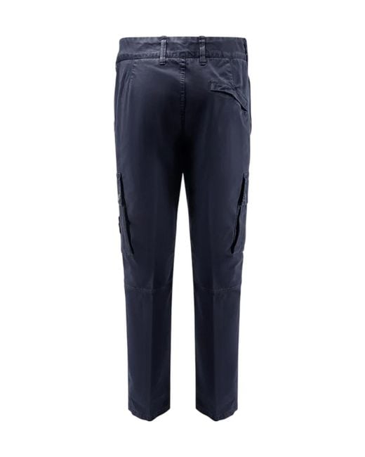 Stone Island Blue Logo Patch Cargo Trousers for men