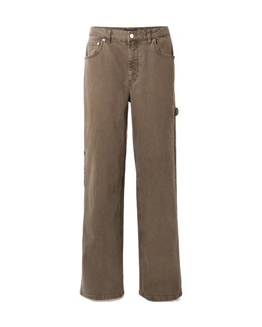 Tibi Gray Mid-Rise Tapered Jeans