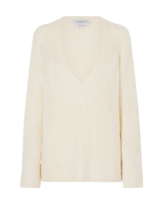 Gabriela Hearst White Neoma Silk And Cashmere-Blend Sweater
