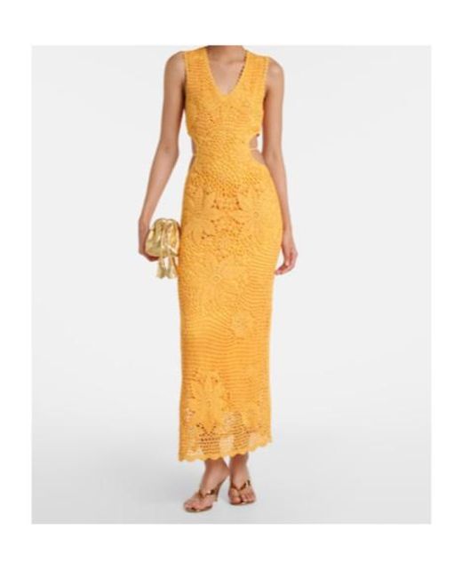 Jonathan Simkhai Metallic Lyla Crochet Floral Cotton Maxi Dress