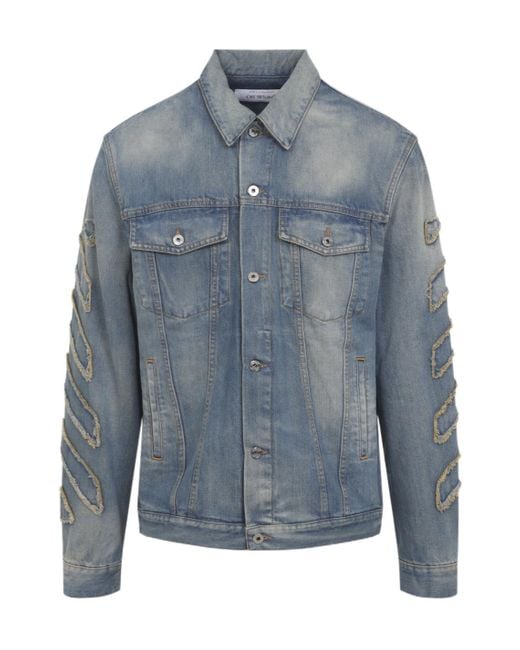 Off-White c/o Virgil Abloh Blue "Diag Raw Patch" Jacket for men