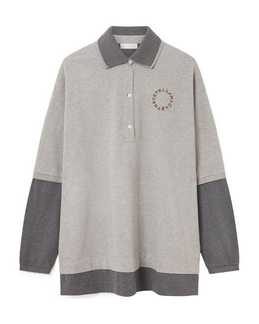 Stella McCartney Gray Logo Panelled Rugby Shirt