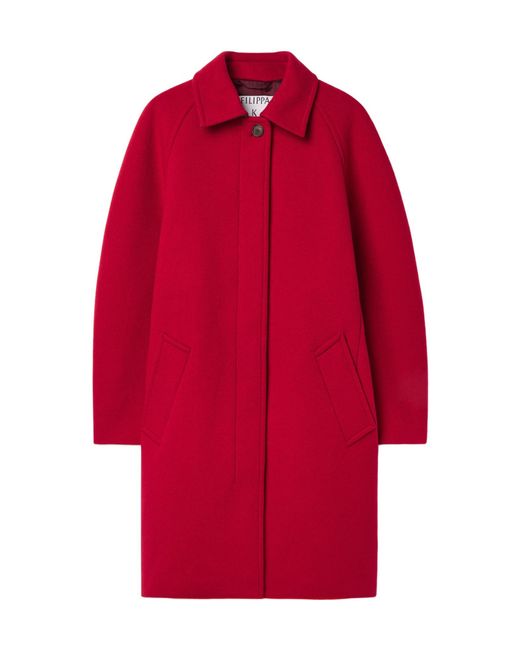 Filippa K Red Cocoon Raglan-Sleeve Coat