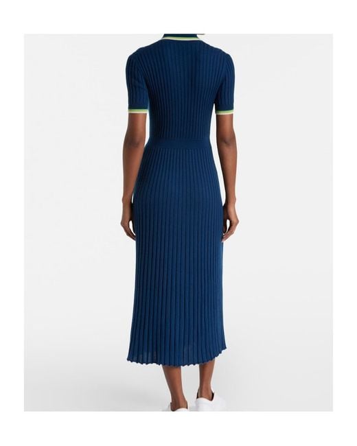 Gabriela Hearst Blue Eyot Cashmere And Silk Midi Dress