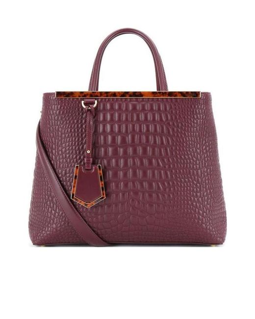 Fendi Purple Logo Details Handbag