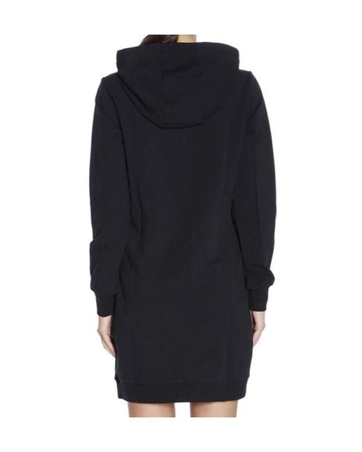 EA7 Black Hooded Long-Sleeved Dress