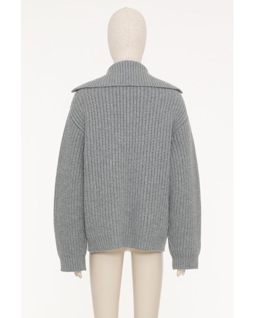 Valentino Gray V-Neck Long-Sleeved Jumper for men
