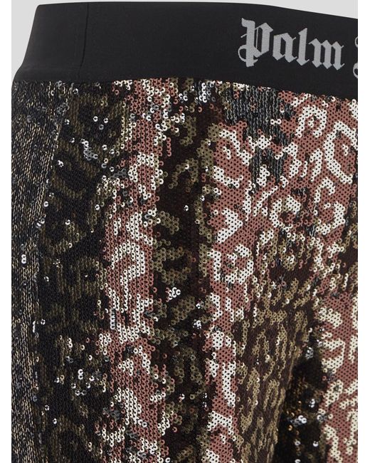 Palm Angels Gray Sequin Embellished Flared Pants