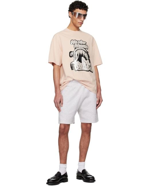 Acne Pink T-Shirt With Print for men