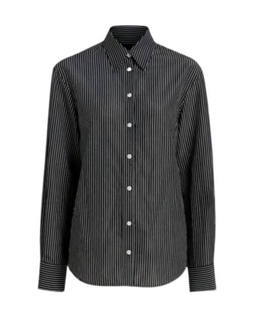 Proenza Schouler Black Lyndsey Striped Poplin Shirt