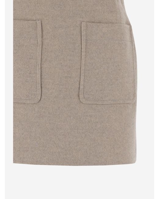 Bottega Veneta Brown Wool And Cashmere Skirt