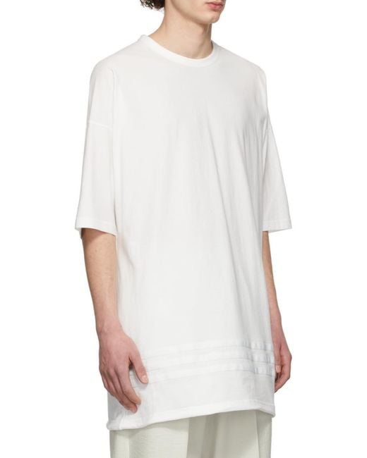 Y-3 White Logo Printed Crewneck T-Shirt for men
