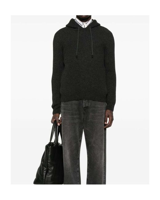 Tagliatore Black Long-Sleeved Sweater for men