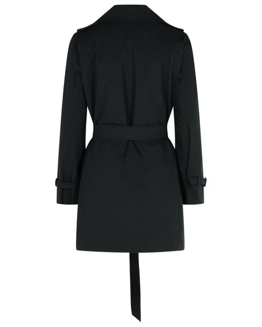 Max Mara Black 'Landa' Cotton Trench Coat