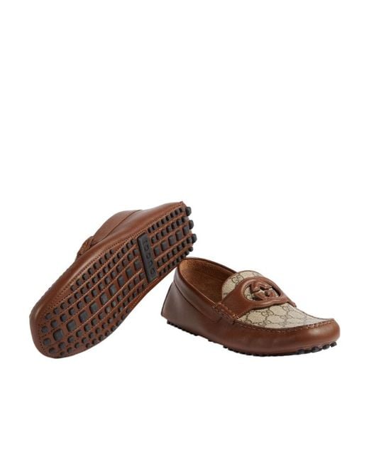Gucci Interlocking G Driving Shoes in Brown for Men | Lyst