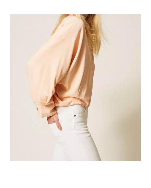 Twinset Natural Zip Front Bomber Jacket
