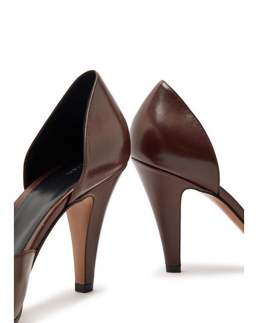 The Row Brown Solid-Color Leather Pumps