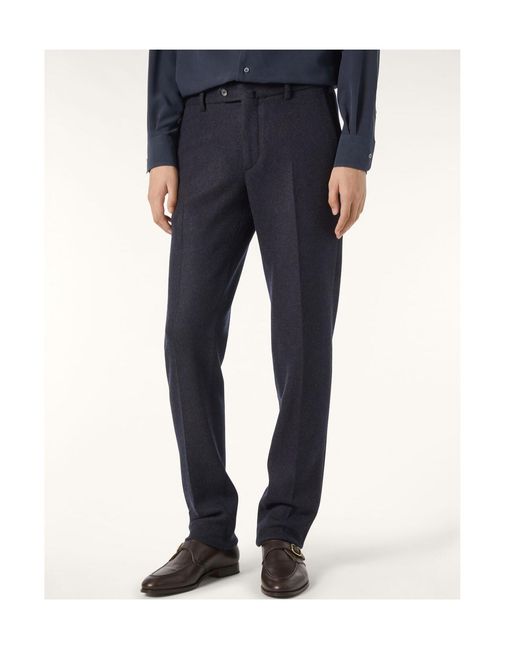 Loro Piana Blue Novalis Belt-Loop Casual Pants for men