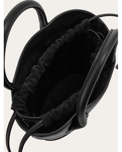 Ferragamo Black Ferragamo Cut Out Detailed Bucket Bag