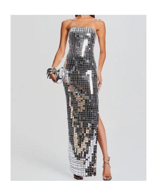 retroféte Multicolor Imani Metallic Strapless Gown