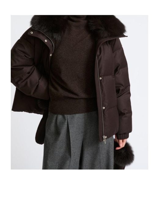 Yves Salomon Brown Short Down Jacket