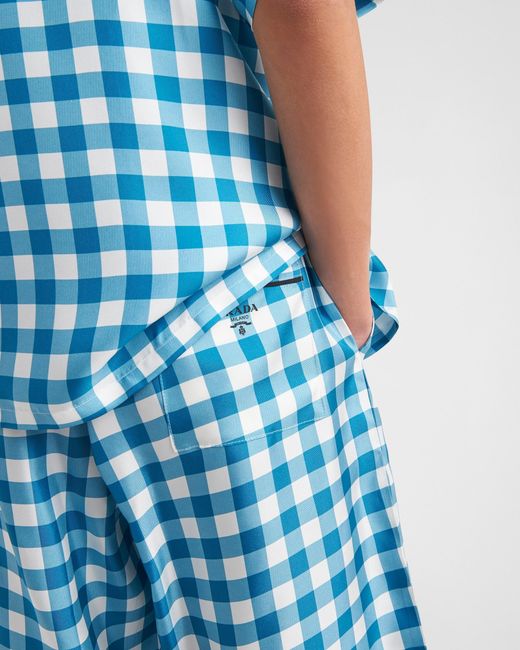 Prada Blue Silk Bermudas for men