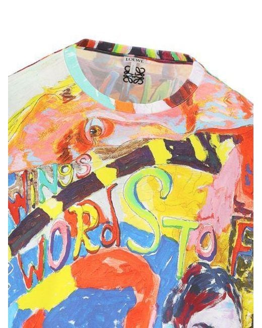 Loewe Multicolor Printed Cotton Oversize T-Shirt for men