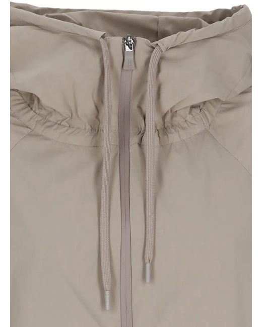 Herno Gray Drawstring Waist Hooded Jacket