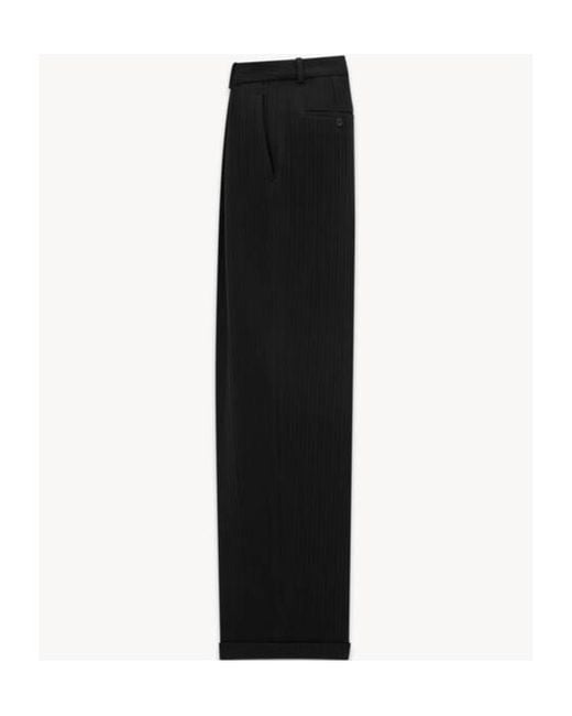 Saint Laurent Black 90's Striped High Waist Pants for men