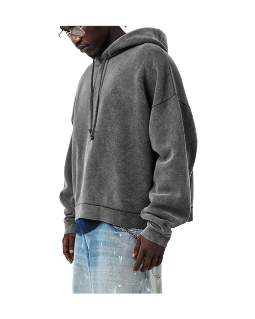 Acne Gray Charcoal Cropped Hoodie for men