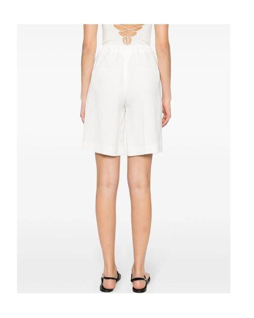 Brunello Cucinelli White Pleated Shorts