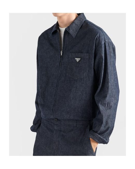 Prada Blue Chambray Shirt for men