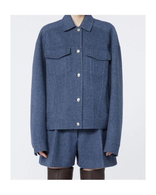 Sportmax Blue Celso Button-Up Jacket