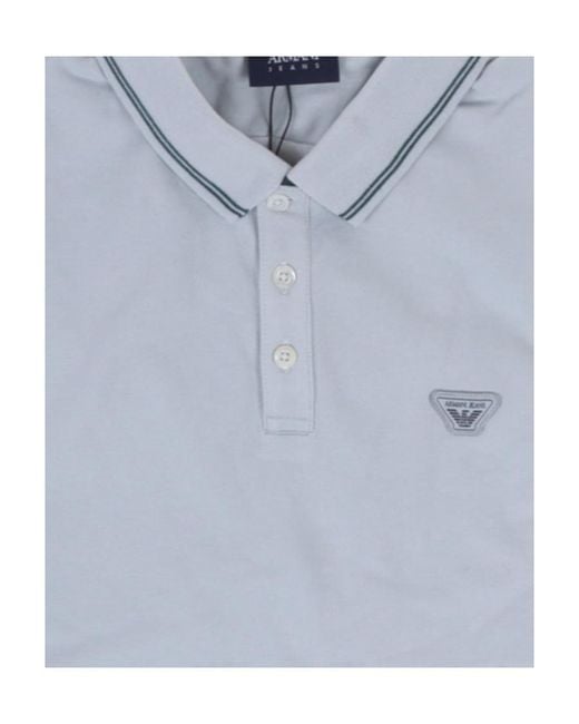 Armani Jeans Blue Logo Slim Polo Shirt for men