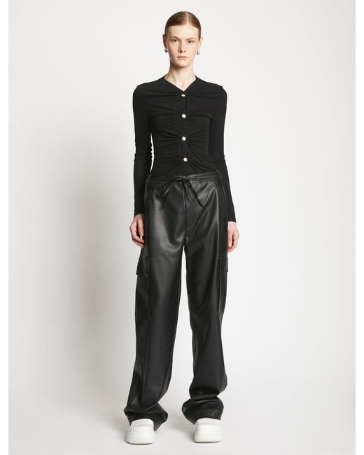 Proenza Schouler Black Label V-Neck Crepe Top