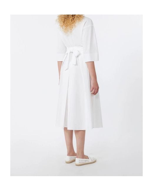 Weekend by Maxmara White Belted Midi Shirt Dress