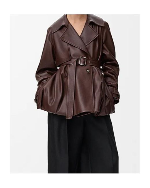 Loewe Brown Balloon Leather Jacket