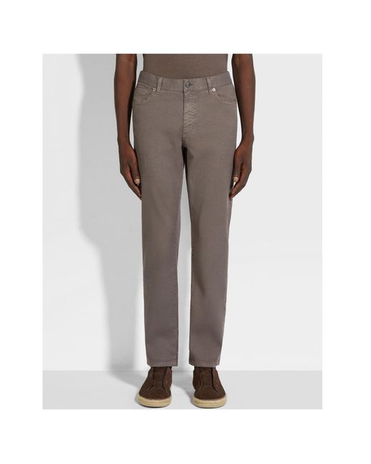 Zegna Gray Straight-Leg Jeans for men
