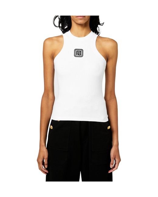 Balmain White Fitted Vest
