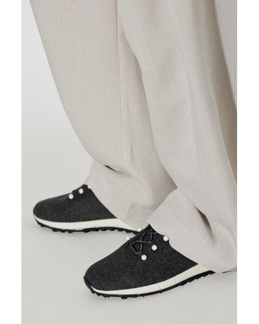 Jimmy Choo Black Veles Knit Low-Top Sneakers
