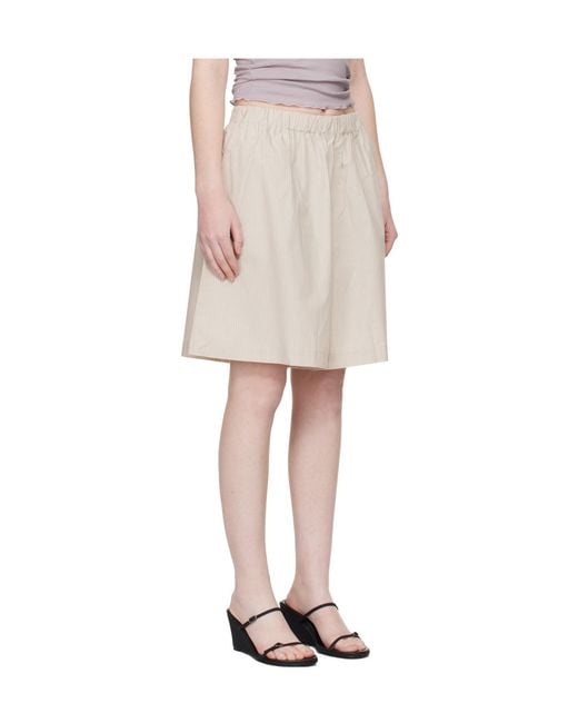 Baserange Natural Claude Striped Elasticated Shorts
