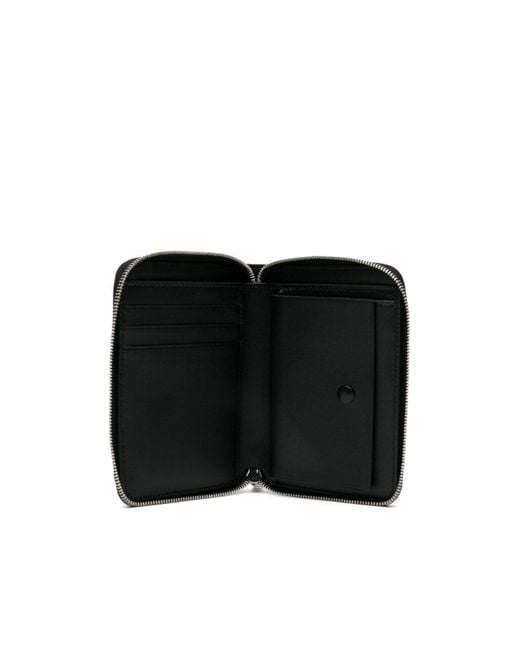 Jil Sander Black Logo Debossed All-Around Zip Wallet for men
