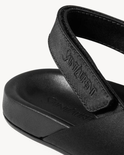 Saint Laurent Black Culver Sandals