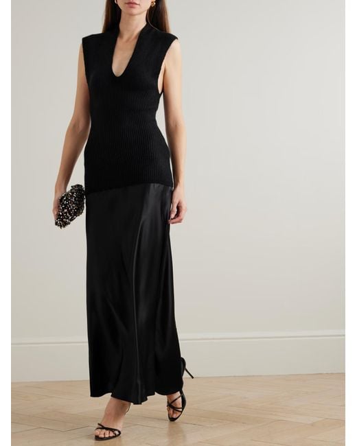 Christopher Esber Black Moulded Scarf Monument Dress