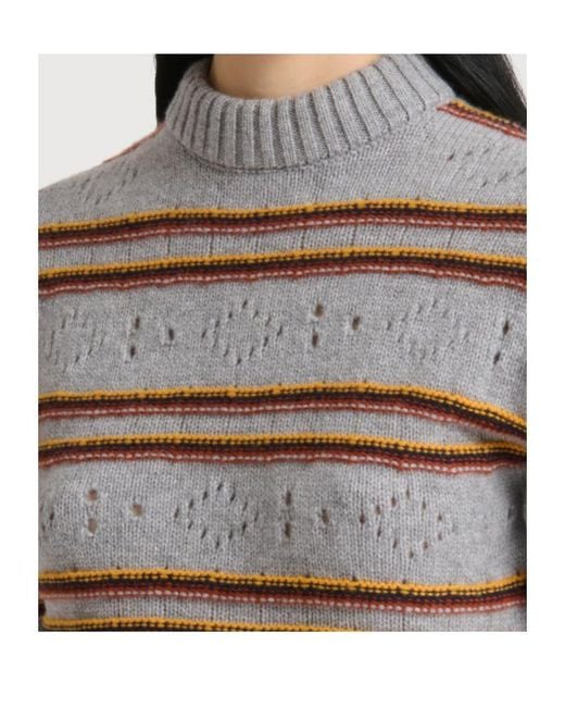 Marni Gray Openwork Knit Jumper