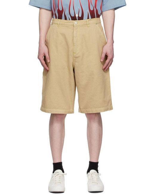 KENZO Green Logo-Patch Bermuda Shorts for men