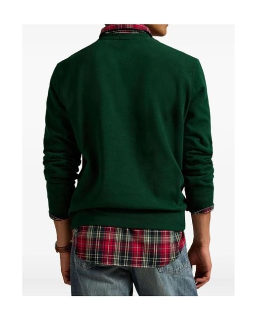 Polo Ralph Lauren Green Polo Bear Printed Crewneck Sweatshirt for men